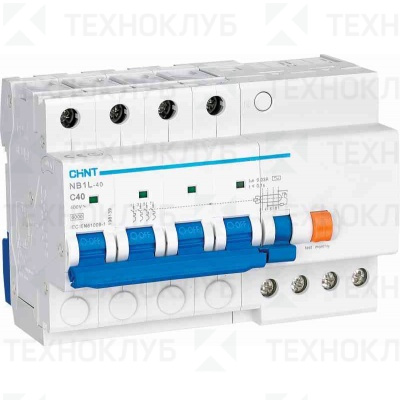 Автомат диф. NB1L-40 4п  25A  30mA 6kA (126мм) тип AC х-ка C  CHINT