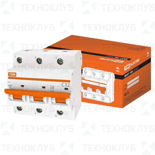 Выключатель автомат. ВА47-100 3п  32А 10кА TDM