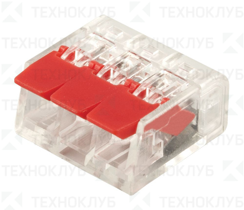 Клеммник безвинтовой 221-413 3х0,2-4мм2 (32A)  STEKKER