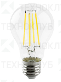 Лампа светодиод. E27  13W A60 (груша) филамент 3000K LEEK