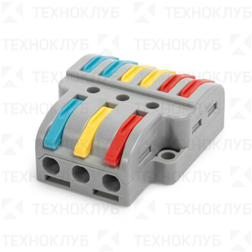 Клеммник проходной разветвительный СМК 222-436  3х2 0,08-4,0мм2 (32А)  КВТ