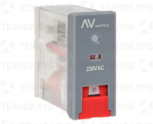 Реле промежуточное 2 контакта  8А 230V AC с кнопкой и мех. индикацией (RPAt 22/2)  EKF