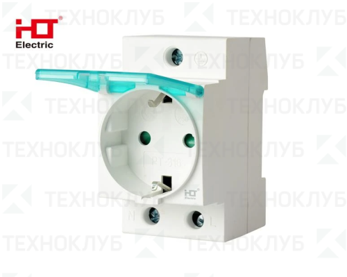Розетка на дин-рейку  РД-316 16A IP20 (с защитной крышкой) HLT