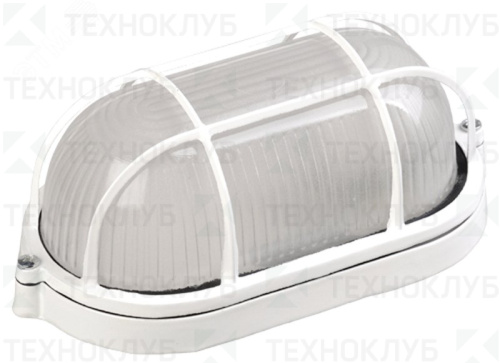 Светильник влаг. НПП1402  60W овал с реш. белый IP54 IEK