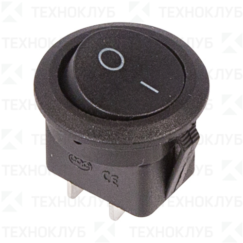 Выключатель клавишный (d20) ON-OFF 250V 6A (2с) черный (RWB-212, SC-214, MRS-102-8)  REXANT