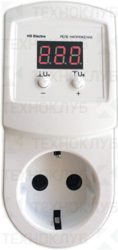 Реле напряжения в розетку 10А 2,2кВт 120-270В  УКН-10р  HS Electro