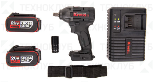 Гайковерт аккум. уд. KRESS KU270.1 20 В  2*4,0Ач 300 Нм бесщеточный