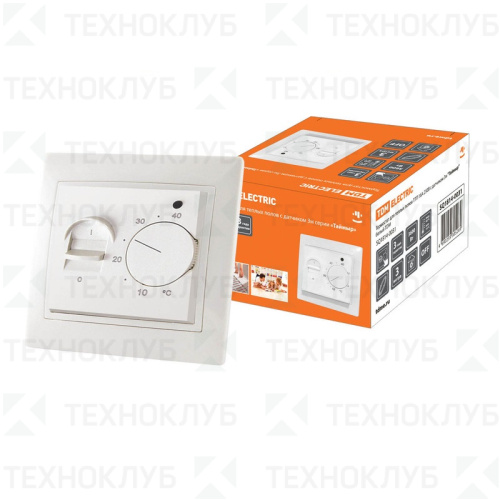 Терморегулятор мех. ТТП 16А 250в с датчиком 3м "Таймыр" белый TDM
