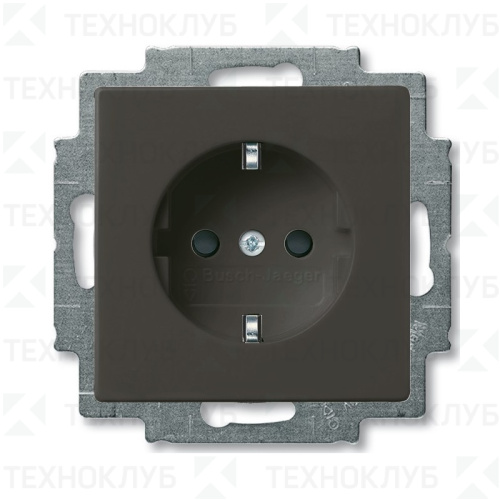 Розетка ABB Basic55 1-ая с/з 20EUC-95-507 шато/черн.