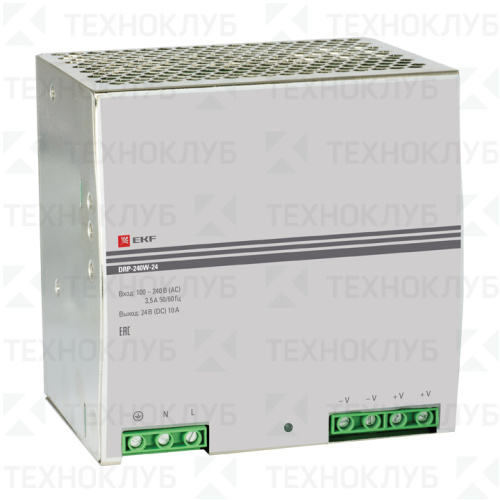 Блок питания на DIN-рейку 24V/DC 240Вт (10A) DR-240W-24 EKF